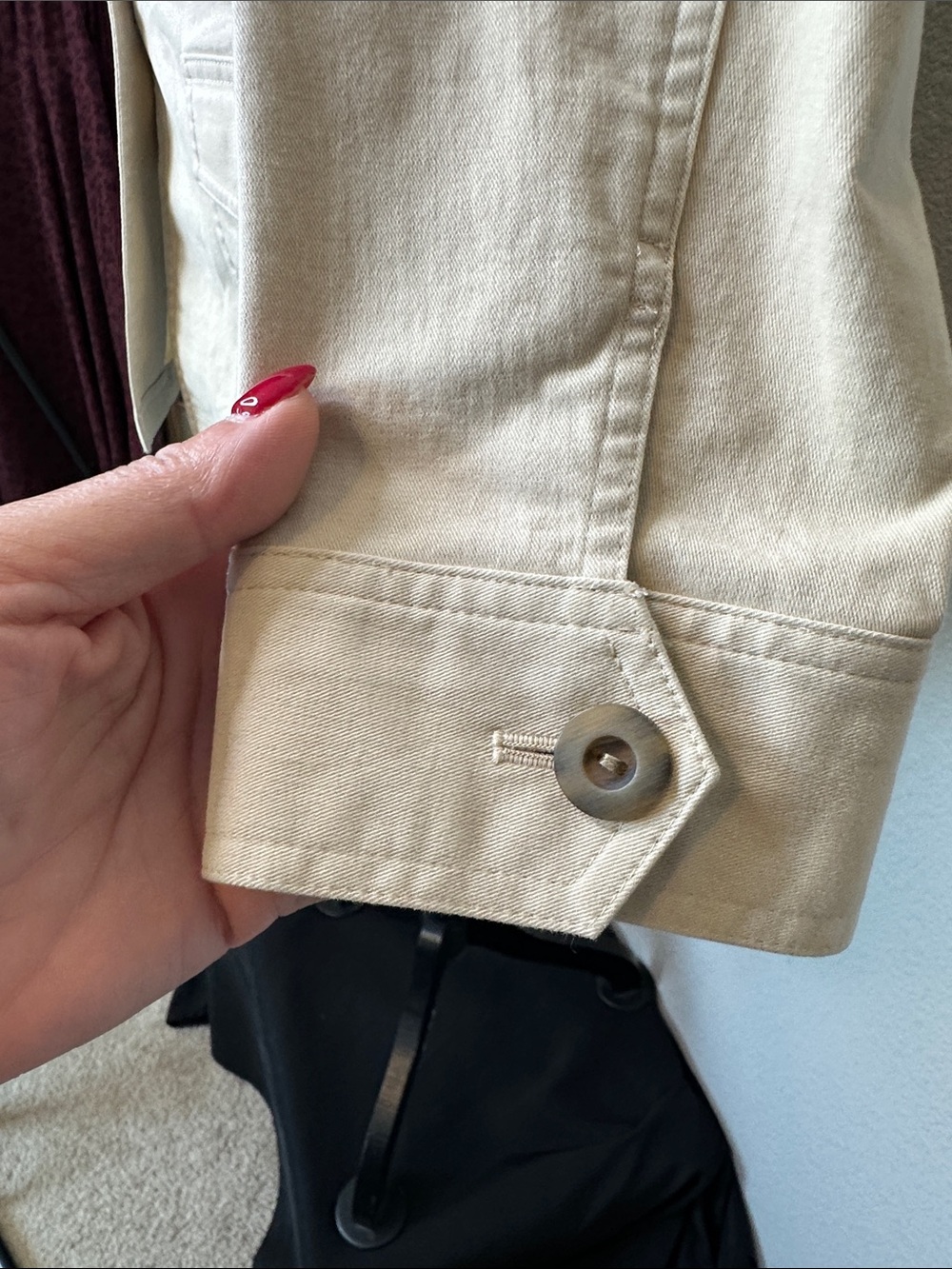 Talbots Off-White Button Front Utility Blazer - Picture 8 of 14